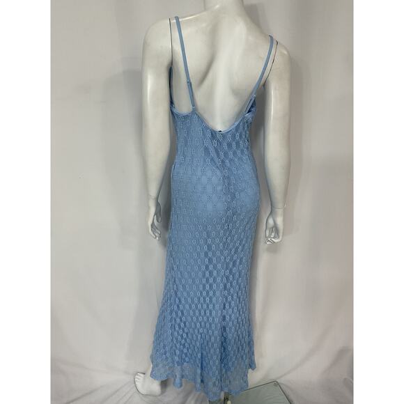Bardot 'Adoni' Blue Mesh Midi Floral Dress Size 8 - Picture 3 of 5